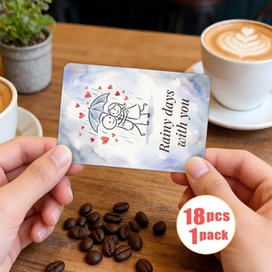 Nahaufnahme einer Grußkarte mit Pärchen-Illustration aus einem 18-teiligen Geschenkset
