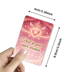 Colorful positive oracle cards with heart design and trust in your inner wisdom text