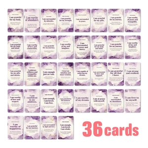 Daily Affirmation Cards For Women Purple Watercolor Design Positive Mindfulness Meditation Cards For Self Care Reminders