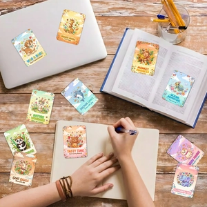 Set of 18 cute Japanese animal illustration cards for wall decor and scrapbooking