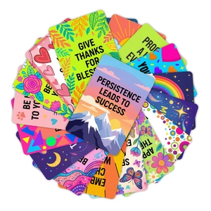 Set de 18 tarjetas motivacionales con ilustraciones hechas a mano y frases positivas