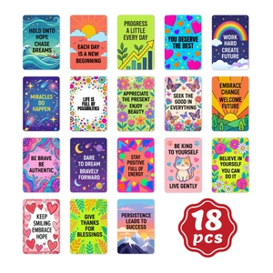Set de 18 tarjetas de motivación con ilustraciones coloridas dibujadas a mano