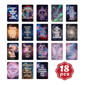 Galaxy Starry Sky Inspirational Greeting Cards Nebula Theme Positive Affirmation Gift Cards For Home Office Decor