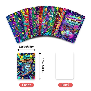 Set of 18 retro pop art motivational postcards with vibrant graffiti designs and quotes