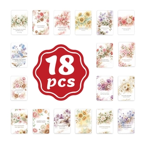 Cartoline con Citazioni Floreali ad Acquerello Stile Rilassante per Decorazione Parete Scrivania Scrapbooking Fai da Te Cancelleria