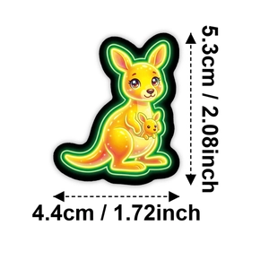50 pieces of neon kangaroo animal stickers with waterproof colorful graffiti design