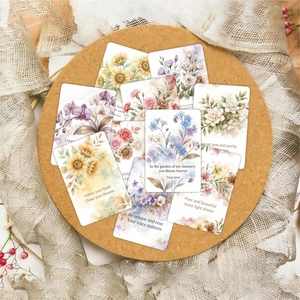 Set di 18 cartoline floreali acquerello con citazioni per decorazione parete e casa