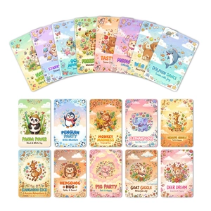 Set di 18 simpatiche cartoline con illustrazioni di animali giapponesi per decorazione