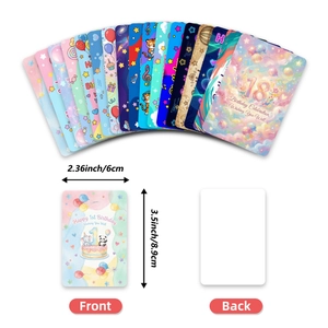 Set mit 18 Geburtstagskarten mit süßen Cartoon-Motiven und einer Größe von 6x8,9 cm