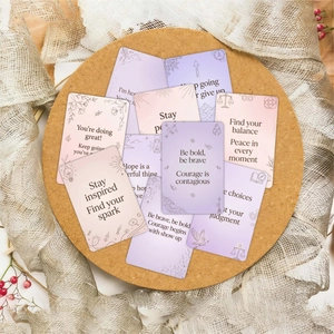 Σετ 18 παστέλ παρακινητικών καρτών για scrapbooking και διακόσμηση τοίχου με εικονογράφηση
