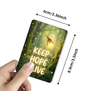 Detailansicht der Waldtierkarte mit 6x8,9 cm Maßen und dem Keep Hope Live Schriftzug