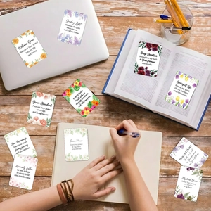 Set mit 18 floralen Gebets- und Motivationskarten für Schreibtisch und Bücher