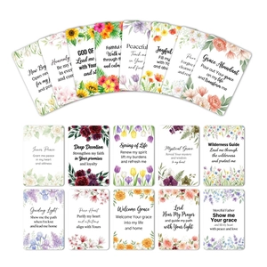 Set aus 18 floralen Gebetskarten mit Aquarellmustern und inspirierenden Zitaten