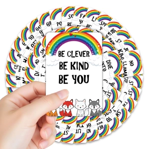 Rainbow Animal Motivational Greeting Cards Set Art Paper Cartoon Inspirational Cards For Kids Students Small Fresh Cards