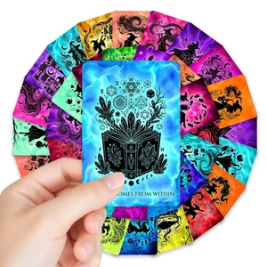 Lot de 36 cartes d'affirmation colorées Witch Power disposées en éventail circulaire complet