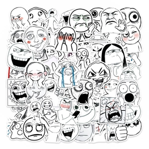 Divertenti Adesivi Personaggio Linea Astratta Impermeabile PVC Meme Emozioni Decalcomanie Per Laptop Valigia Scrapbook DIY Decorazione