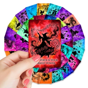 Lot de 36 cartes inspirantes witch power avec textes motivants et motifs artistiques colorés