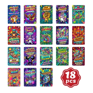 Vintage Pop Art Motivational Cards Set Inspirational Animal Quotes Postcards For Wall Decor Student Teacher Gifts
