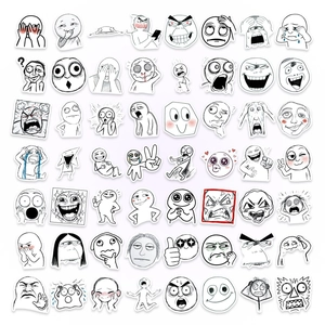 Set di 56 adesivi di figure astratte divertenti con varie espressioni emotive