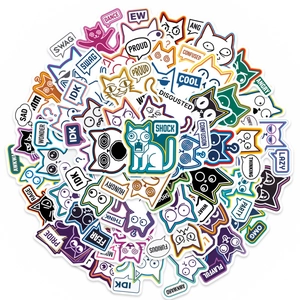 Abstrakte Katzen Emoji Aufkleber Lustige Cartoon DIY Graffiti Decals Für Laptop Scrapbook Gepäck Wasserdichte PVC Aufkleber Set