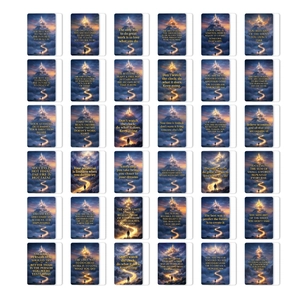 Set aus 36 einzigartigen Berglandschaft-Inspirationskarten mit positiven Zitaten