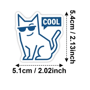 56 wasserfeste abstrakte Katzenaufkleber mit coolen Sonnenbrillen und Maßen