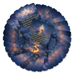 Set mit 36 Fantasy-Landschafts-Motivationskarten für Schreibtischdeko und tägliche Inspiration