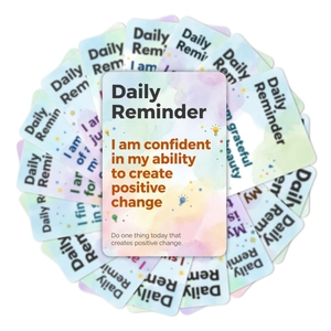 Set of 18 watercolor daily reminder cards with motivational and positive quotes