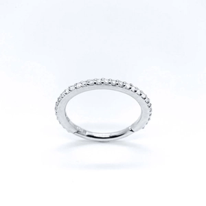 Créole en argent sterling S925 avec zircons scintillants sertis en pavé délicat