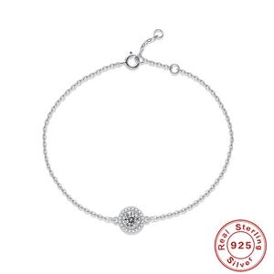0,5 Karat Moissanit Rundes Halo Armband Für Damen 925 Sterlingsilber D Farbe VVS1 Elegantes Minimalistisches Schmuck Geschenk