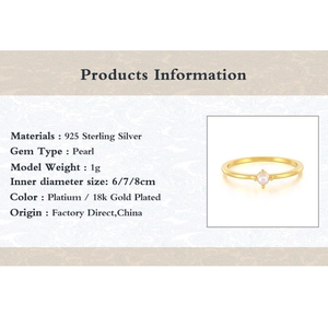 Infographic showing s925 silver pearl ring specifications with size and material details