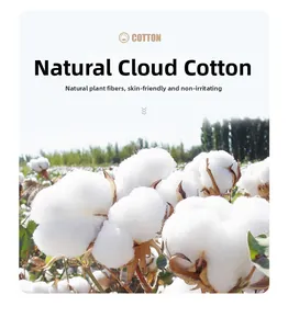 Detail of natural cloud-feel cotton fibers for breathable soft baby muslin towels