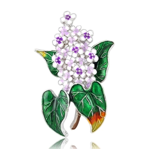 Spilla Fiore Lillà Retro Lega Smalto Spilla Pianta Stile Vintage Accessorio Gioielli Per Donna