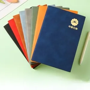 Business A5 leather notebook collection in multiple colors with custom logo engraving