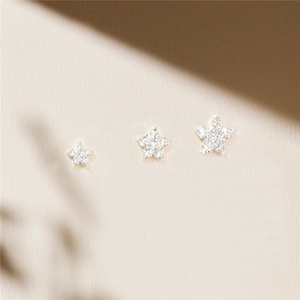 Set di orecchini a stella in argento S925 con zirconi in tre dimensioni sfumate