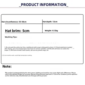 Size specifications for bear ear lamb wool hat showing circumference and depth details