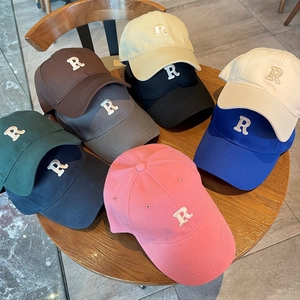 Gorra de Béisbol Casual de Algodón Poliéster para Hombre Mujer Ajustable Bordado Letra R Sombrero de Sol Deporte al Aire Libre Moda Snapback
