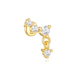 Detail showing S925 hallmark on gold plated sterling silver lotus cartilage stud earring