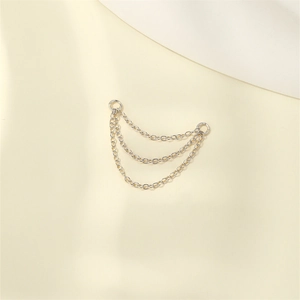 Detail of S925 sterling silver triple layer chain accessory for drop earrings and necklaces