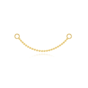 Detailed macro view of S925 sterling silver ball chain with dual connector rings