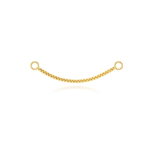 Detailed view of gold box chain with dual rings for DIY earrings and jewelry making