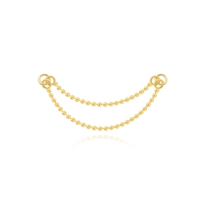 Double layered gold beaded S925 silver chain accessory for cartilage piercings