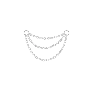 S925 sterling silver triple-layered fine chain links with polished ring connectors