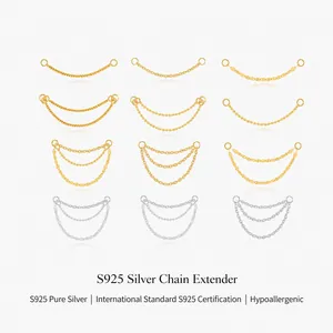 925 Sterling Silver Earring Chain Connector For Jewelry Making DIY Findings Box Bead O Lip Link Tassel Long Earrings Women Accessories
