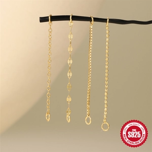 S925 sterling silver gold plated chain collection with diverse link styles for jewelry