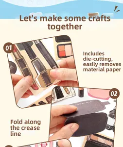 Kit de scrapbooking DIY de cosméticos con pegatinas precortadas y guía de montaje paso a paso