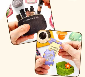 Kit de manualidades de papel que muestra pasos de montaje para una habitación miniatura