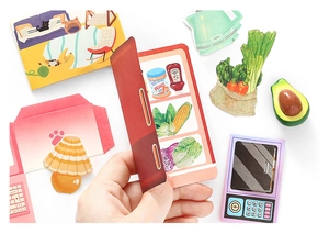 Set de pegatinas creativas con verduras y utensilios de cocina para manualidades