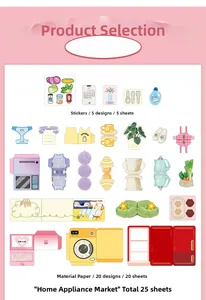 Kit DIY para álbumes con pegatinas de electrodomésticos y papel de colores macaron