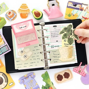 Set de 25 hojas de pegatinas coreanas creativas con bonitas ilustraciones para scrapbooking